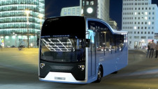 A concept artwork of HORIBA MIRA's liquid nitrogen hybrid bus